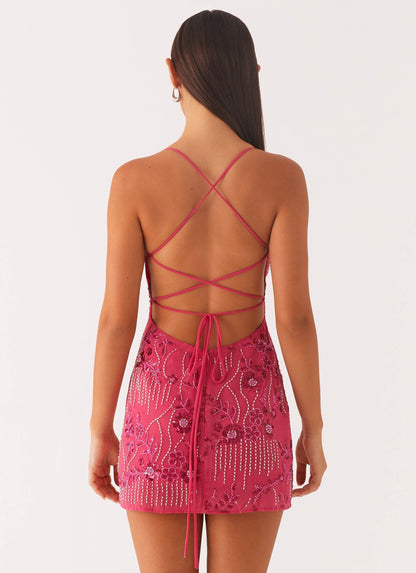 Sequin Cami Mini Dress - Magenta